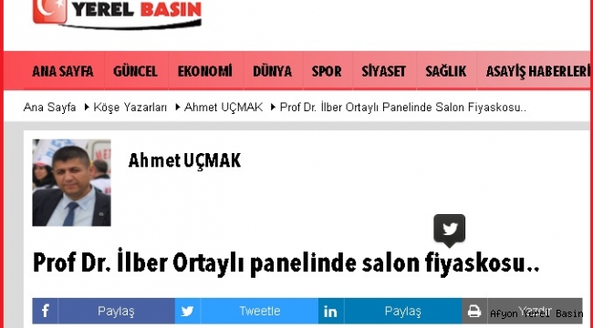 Prof Dr. İlber Ortaylı panelinde salon fiyaskosu..