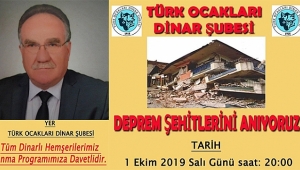 Dinar'da Deprem Şehitlerini Anma