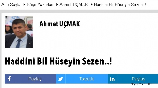 Haddini Bil Hüseyin Sezen..!