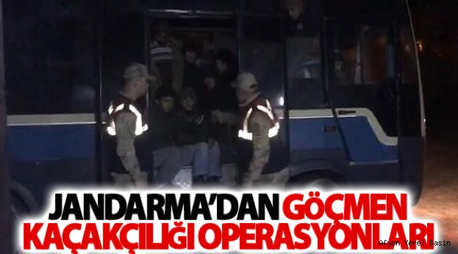 Jandarma’dan göçmen kaçakçılığı operasyonları