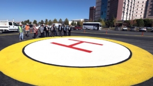 DEVLET HASTANESİ´NE HELİKOPTER PİST