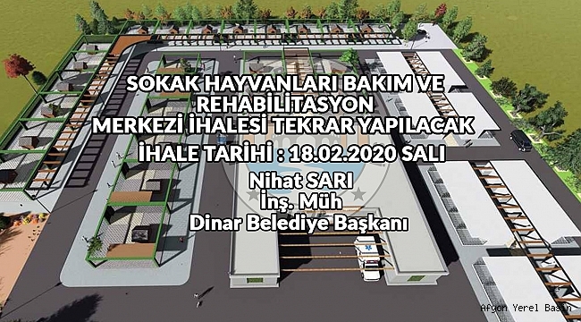 Sokak Hayvanları Rehabilitasyon Merkezi ihalesi tekrar yapılacak