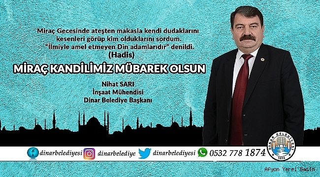 Başkan Sarı dan Miraç Kandili Mesajı