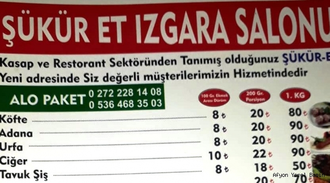 ŞÜKÜR ET IZGARA SALONU 05325233560