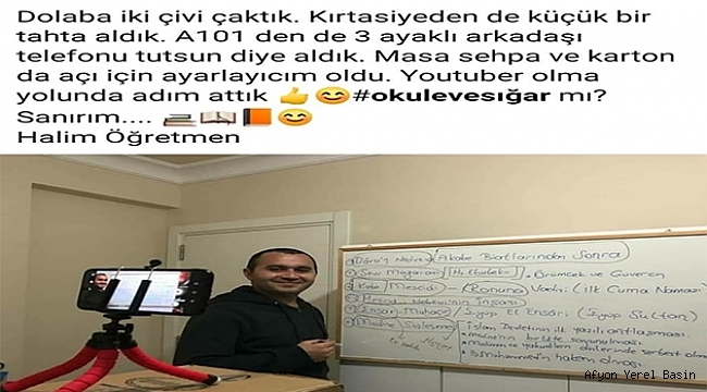 Öğretmen Halim Talay farklı çalışmasıyla Sosyal medyayı salladı