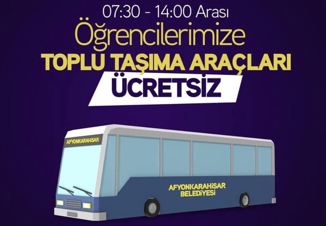 Afyonkarahisar Belediyesi Öğrencileri Ücretsiz taşıyacak..