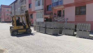 ÇAY'DA KİLİTLİ PARKE TAŞI DÖŞEME ÇALIŞMALARI..