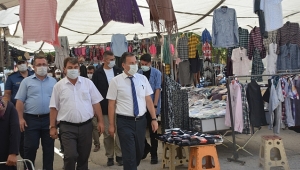  Dinar Salı Pazarında Koronavirüs Denetimi