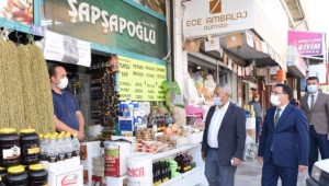 ÇİÇEK VE ZEYBEK BAŞKAN´DAN KORONAVİRÜS DENETİMİ.