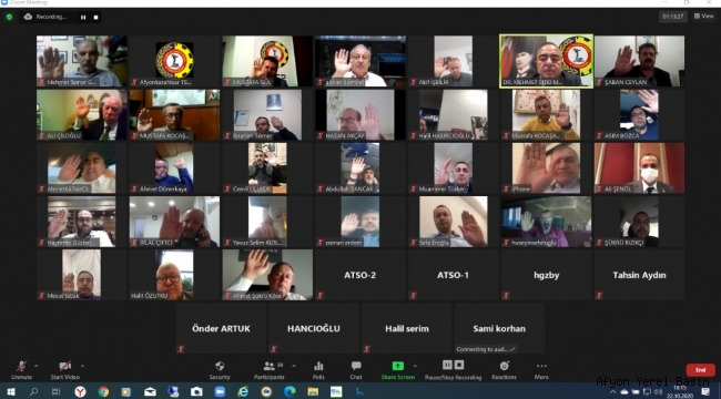 ATSO’NUN 2020 YILI EKİM AYI OLAĞAN MECLİS TOPLANTISI, VİDEO KONFERANS YÖNTEMİYLE YAPILDI