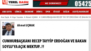 CUMHURBAŞKANI RECEP TAYYİP ERDOĞAN VE BAKAN SOYLU'YA AÇIK MEKTUP..!!