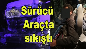 Dinar'da Tır'a Arkadan Çarpan Sürücü Araçta Sıkıştı