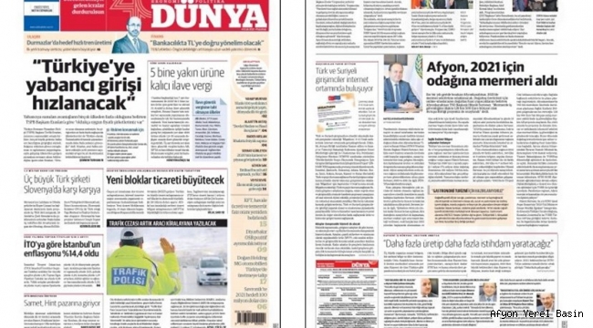 DÜNYA GAZETESİ, SERTESER’İN DEĞERLENDİRMESİNE GENİŞ YER AYIRDI