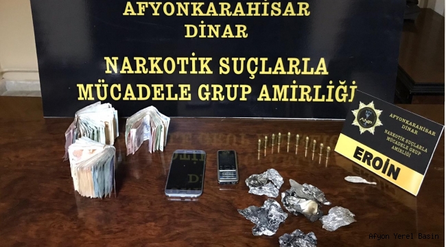DİNAR'DA UYUŞTURUCU TİCARETİ YAPAN 1 KİŞİ GÖZALTINA ALINDI..