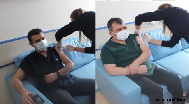 Kaymakam Bilici ve Başkan Koyuncu aşı oldu