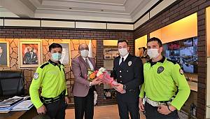 BÖLGE TRAFİK DENETLEME İSTASYONUNDAN BAŞKAN ÇÖL’E ZİYARET