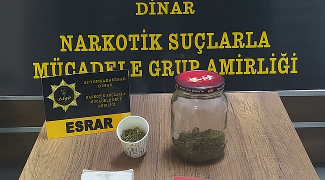 Dinar'da Esrar Ele Geçirildi