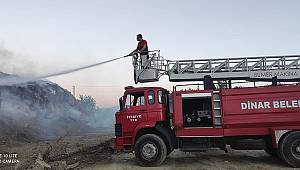 Dinar İtfaiye Ekipleri Sultandağı'nda Çıkan Yangına Müdahale Etti