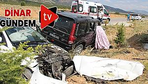  Dinar'da İki Otomobil Çarpıştı - 1 Ölü!