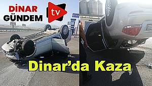  Dinar'da Otomobil Takla Attı- 1 yaralı