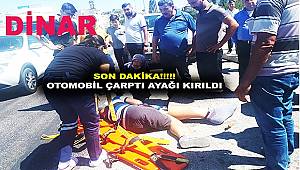  Karşıdan karşıya geçen 1 kişiye otomobil çarptı: 1 yaralı!!!