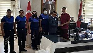 Zabıta personelinden İlçe Emniyet Müdürü Nihat Pulat’a iadeyi ziyaret