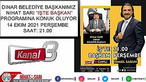  Başkan Sarı, “İşte Başkan” programına konuk oluyor
