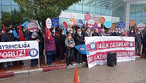 SAĞLIKCILAR BİR GÜNLÜK İŞ BIRAKMA EYLEMİ YAPTI..