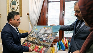 Ressam Hacer Ercan, Vali Çiçek’i Ziyaret Etti 