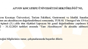 Turizm Fakültesinin Tüm Bölümleri Tam Akredite Oldu