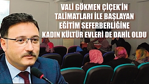 VALİ ÇİÇEK’İN TALİMATLARI İLE EĞİTİM SEFERBERLİĞİNE KADIN KÜLTÜR EVLERİ DE DAHİL OLDU..