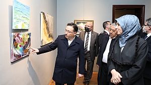 Hacer Ercan Karma Resim Sergisi Vali Çiçek’in Katılımıyla Açıldı