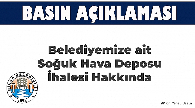 Soğuk Hava Deposu İhalesi Hakkında Duyuru
