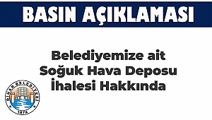  Soğuk Hava Deposu İhalesi Hakkında Duyuru