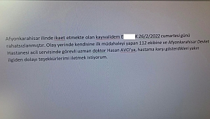 112 Ekibine CİMER Vasıtasıyla Teşekkür