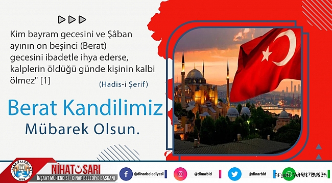 Başkan Sarı, “Berat Kandilimiz Mübarek Olsun”