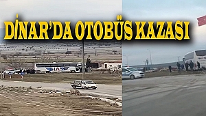 Dinar’da Yolcu Otobüsü Kontrolden Çıktı