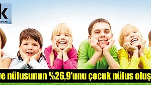 Türkiye nüfusunun %26,9'unu çocuk nüfus oluşturdu..