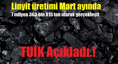 Linyit üretimi Mart ayında 7 milyon 363 bin 815 ton olarak gerçekleşti