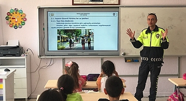 Yeni Yol İlkokulu'nda öğrencilere trafik eğitimi verildi