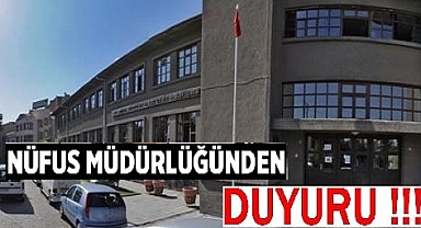 AFYON NÜFUS MÜDÜRLÜĞÜNDEN DUYURU.!