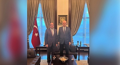 BAŞKAN MUSTAFA ÇÖL, NUMAN KURTULMUŞ'U ZİYARET ETTİ