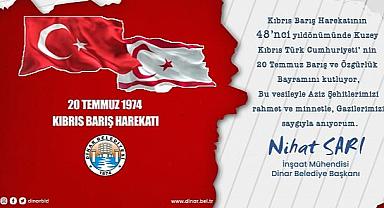 Başkan Nihat Sarı Kıbrıs Barış Harekâtı Barış ve Özgürlük Bayramını kutladı