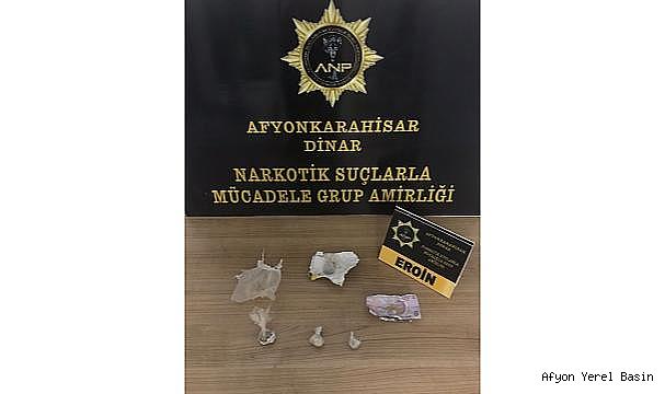 Dinar'da Polis Eroin Yakaladı