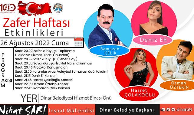 Dinar İlçesinde 30 Ağustos Coşkuyla kutlanacak