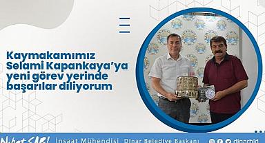 Nihat Sarı, “Kaymakamımız Selami Kapankaya ’ya yeni görev yerinde başarılar diliyorum”