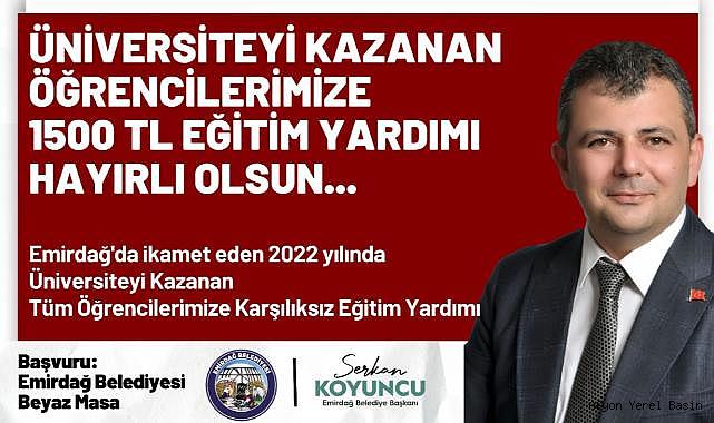 Emirdağ Belediyesi'nden Üniversiteyi Kazanan Öğrencilere Geri Ödemesiz Eğitim Yardımı