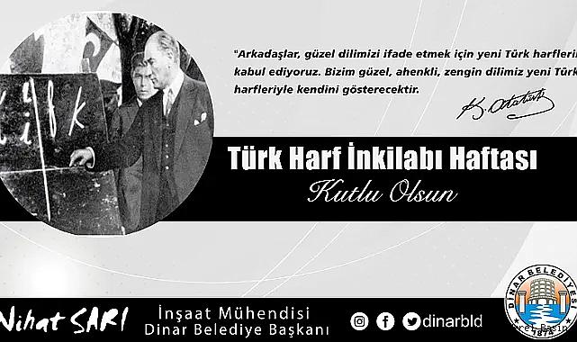 Belediye Başkanı Nihat Sarı'dan Türk Harf Devrimi Haftası Mesajı