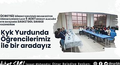 Belediye Başkanı Nihat Sarı, Kyk Yurdunda öğrenciler ile bir arada