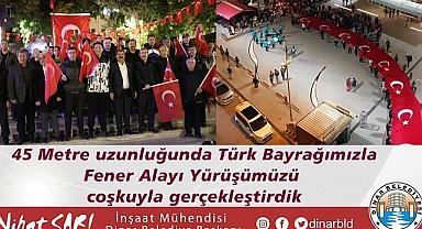 Dinar'da Cumhuriyetimizin İlanın 99. Yılında Fener Alayı
